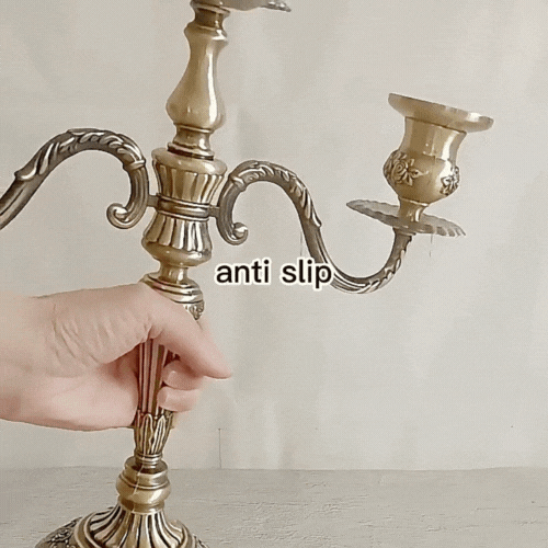 LuxRoyale Floral Candelabra Three-Arm Premium Alloy Elegance