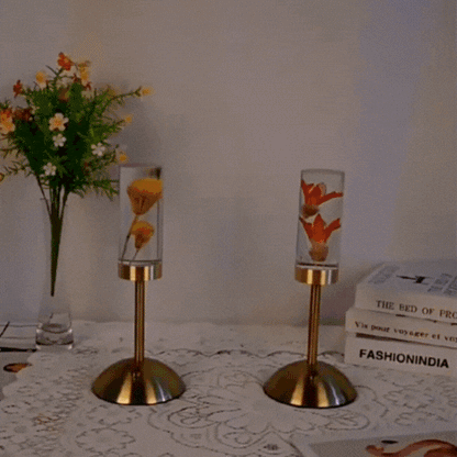 Royelux Floral Table Lamp With Real Flowers And Ambient Glow