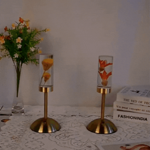 Royelux Floral Table Lamp With Real Flowers And Ambient Glow