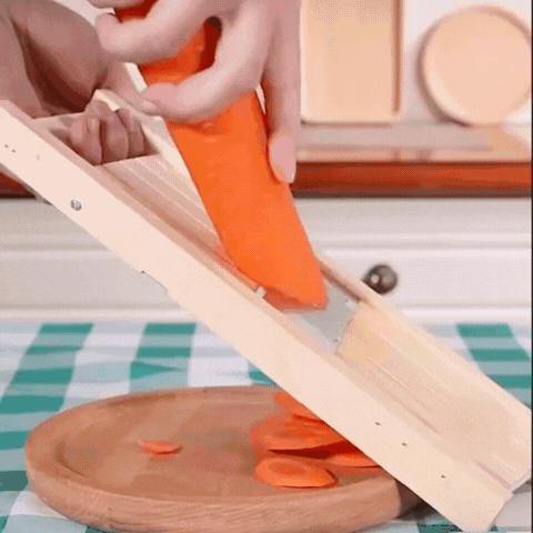 Royallure Wooden Vegetable Cutter Adjustable Slicer 0.5–7mm for Chips & Fruit