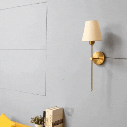 RoyaleGlow Wireless Wall Sconces - Modern Cloth Shade Set of 2 for Bedroom and Corridor