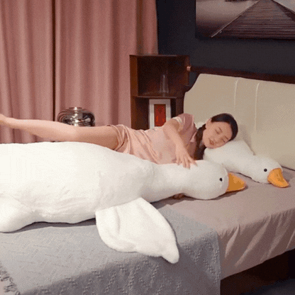 Luxora Big White Goose Plush Toy – Oversized Soft Pillow for Kids & Adults