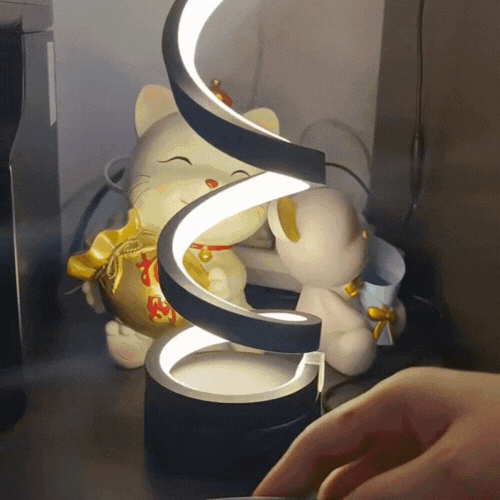 RoyaleGlow Spiral Table Lamp Modern LED Desk Light With Inner Glow