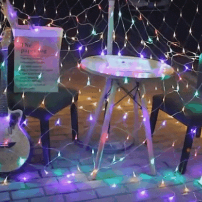 Royelux Modern Wall Light - Solar Net Mesh Lights with Remote Control for Patio and Roof