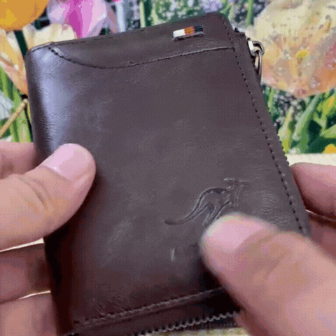 Royaleva Men’s RFID Blocking Wallet with Zipper Multi Credit Card Holder Khaki Brown Black