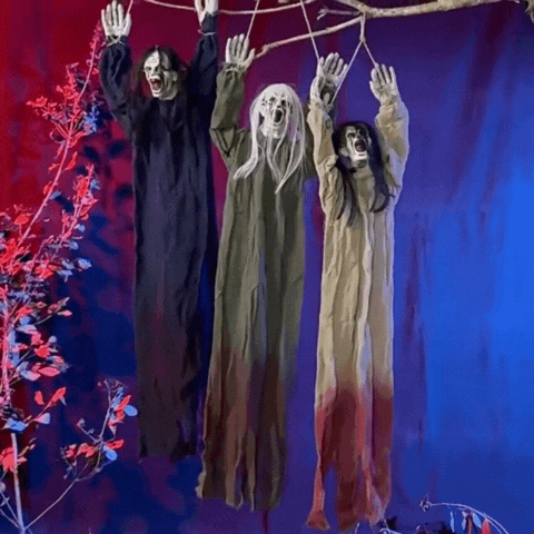 Lumora Hanging Crawling Ghost Skeleton Movable Halloween Haunted House Decor