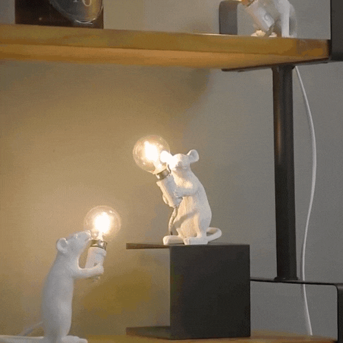 Royallure Art Deco LED Mouse Table Lamp - Whimsical Desk Lighting