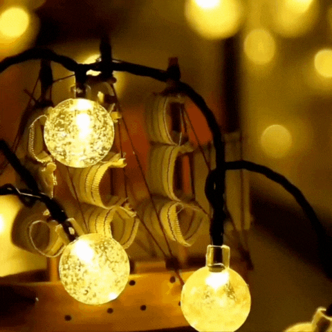 Royallure Solar String Lights 100 LED – Crystal Globe Outdoor Waterproof Garden Decor