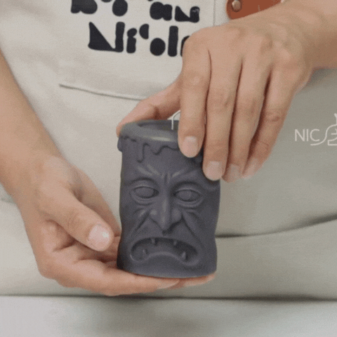 LuxRoyale Double-Sided Ghoulish Grins Pillar Candle Silicone Mold Halloween Decor