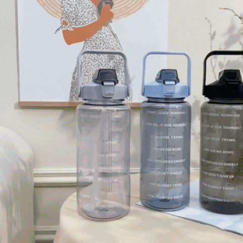 Luxora 2L Water Bottle with Time Marker – Large BPA-Free Portable Leak-Proof Jug