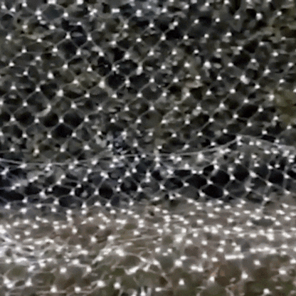 Royelux Modern Wall Light - Solar Net Mesh Lights with Remote Control for Patio and Roof