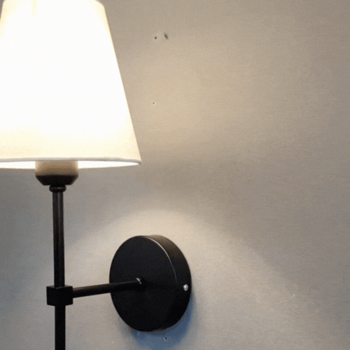 RoyaleGlow Wireless Wall Sconces - Modern Cloth Shade Set of 2 for Bedroom and Corridor