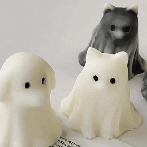 Rayvia Cute Puppy Kitten Ghost Silicone Mold DIY Halloween Candle Making Decor