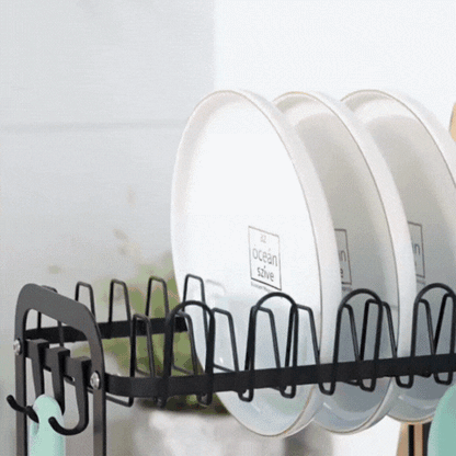 Royallure 2-Tier Dish Drying Rack with Drainboard Kitchen Countertop Bowl Organizer