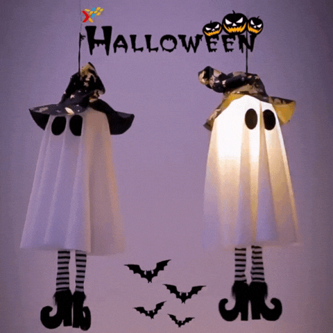 Rayvia Halloween LED Light-Up Witch Ghost Hanging Ornaments Indoor Outdoor Decor