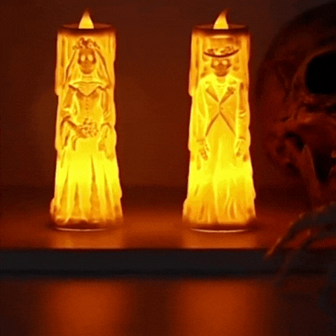 Lumora Halloween Bride Groom LED Candle Light Haunted House Wedding Party Decor