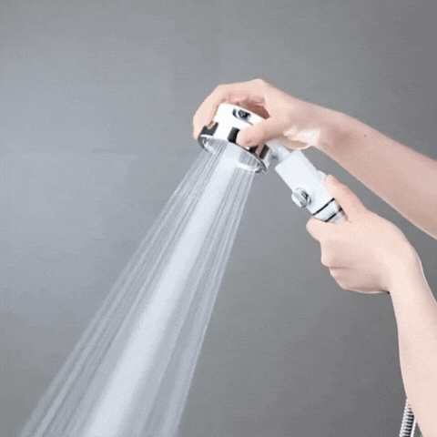 A Pressurized Shower Head with Three Adjustable Settings, Designed for Strong Water Pressure for Home Bathing, Featuring an Adjustable Angle Shower Head, Suitable for Bathroom Accessories.