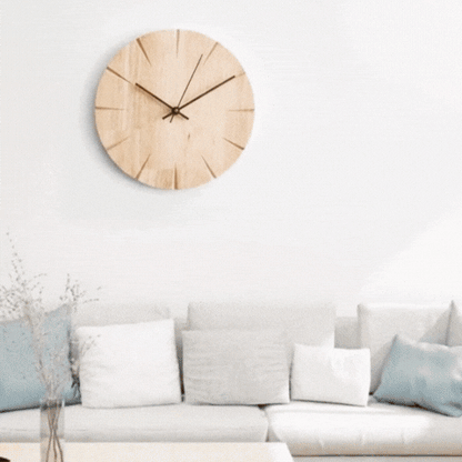 RoyaleGlow Art Wooden Wall Clock - Solid Wood Silent Creative Design for Home or Kitchen