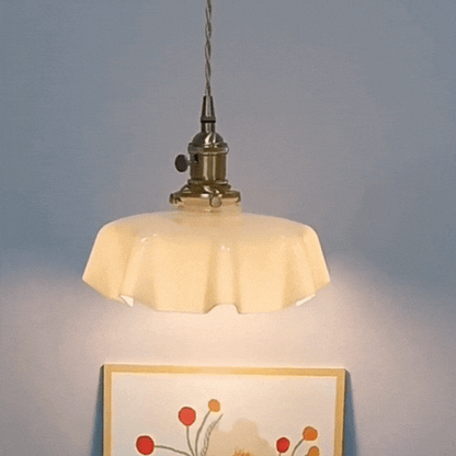 Royallure Glass Pendant Light, Retro Kitchen Pendant Lighting with Warm Ambient Glow