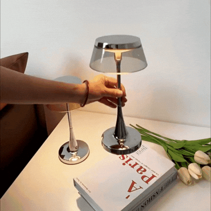 Lumora Table Lamp Cordless With Acrylic Shade And Metal Base For Modern Ambience