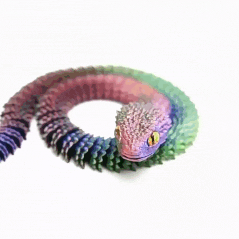 Royallure 3D Printed Colorful Snake Decoration Creative Desk Room Table Ornament