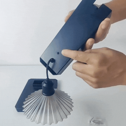 LuxRoyale Outdoor Solar Powered Wall Light With Pleated Shade