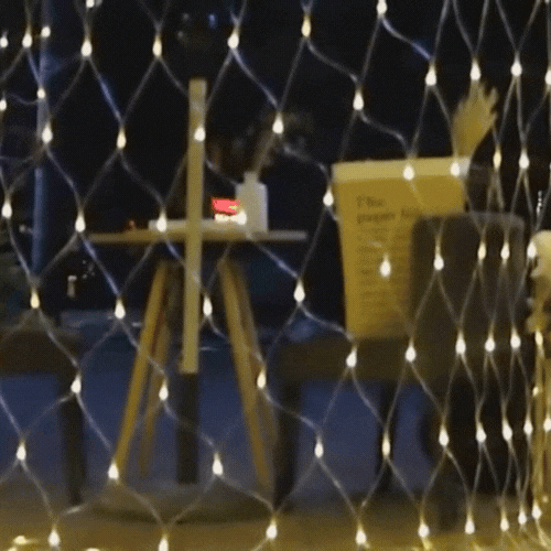 Royelux Modern Wall Light - Solar Net Mesh Lights with Remote Control for Patio and Roof