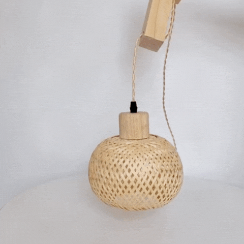 Royallure Bamboo Rattan Wall Lamp Handwoven Wicker Light Fixture for Room Decor