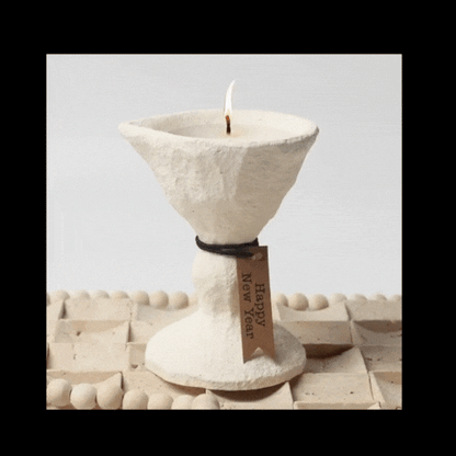 Lumora Cement Candle Holder Stone Textured Nordic Design