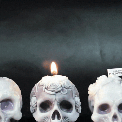 Lumora 3D Flower Skull Candle Silicone Mold Rose Resin Concrete Gypsum Mold