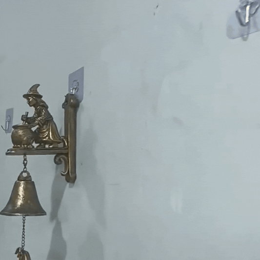 Lumora Vintage Halloween Witch Bell Metal Welcome Door Wall Mount Decoration