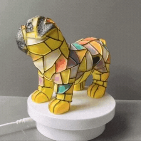 Lumora 3D Puppy Night Lamp – USB Stained Glass Table Light, Pet Decor & Gift