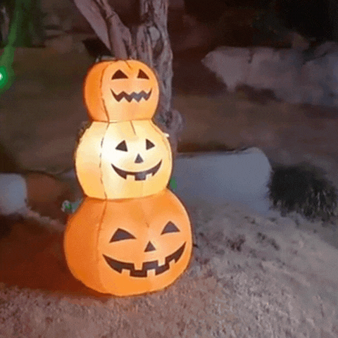 Royelux 120cm Halloween Inflatable Pumpkin LED Glow Lantern Outdoor Garden Holiday Decor