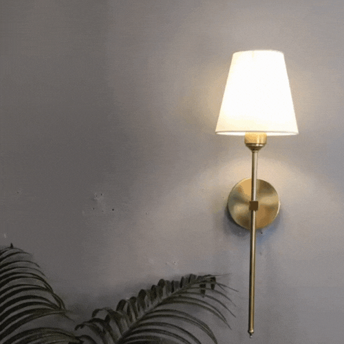 RoyaleGlow Wireless Wall Sconces - Modern Cloth Shade Set of 2 for Bedroom and Corridor