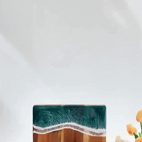 Royallure Acacia Wood Cutting Board with Ocean Resin Inlay - Multi-Purpose Chopping & Serving Tray