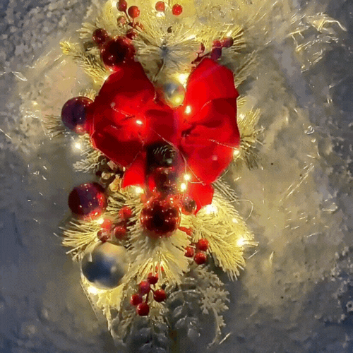 RoyaleGlow Wall Sconce with Shelf - Christmas Swag Wreath Pendant Home Door Decoration