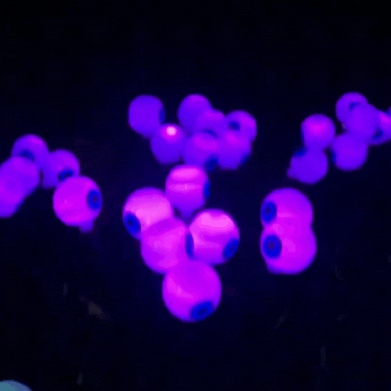 Royelux Solar Halloween Eyeball Lights LED Purple Glow Firefly Effect Yard Decor