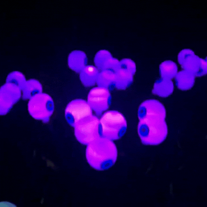 Royelux Solar Halloween Eyeball Lights LED Purple Glow Firefly Effect Yard Decor