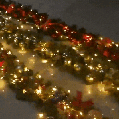 Royallure LED Rattan Christmas Garland – 2.7M Artificial Wreath for Home & Party Decor