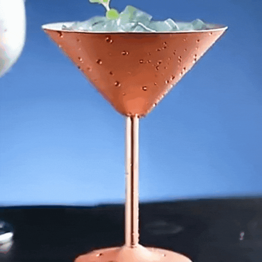 Royallure Insulated Stainless Steel Martini Glasses – Shatterproof Drinkware in Gold, Rose Gold, Silver, 240ml Capacity
