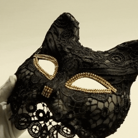 Lumora Venice Carnival Cat Mask Black Masquerade Halloween Cosplay Accessory