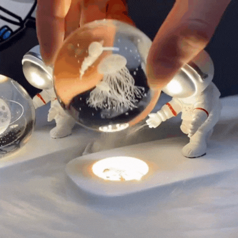 LuxRoyale Astronaut Sphere Desk Lamp – USB Modern Space Night Light, Gift Decor