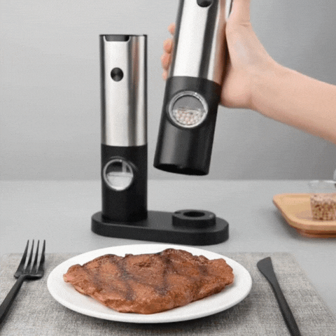 Royallure Electric Rechargeable Salt & Pepper Mill Set – Adjustable Grind, USB Charging