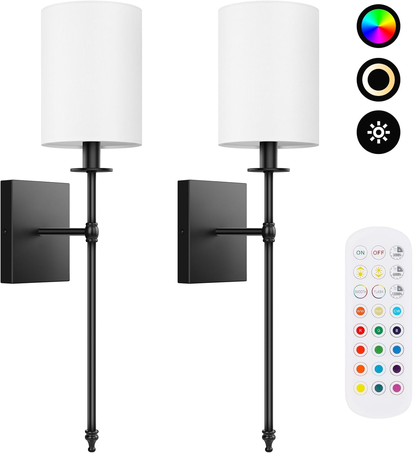 Upgraded Battery Operated Wall Sconces Set of Two 0