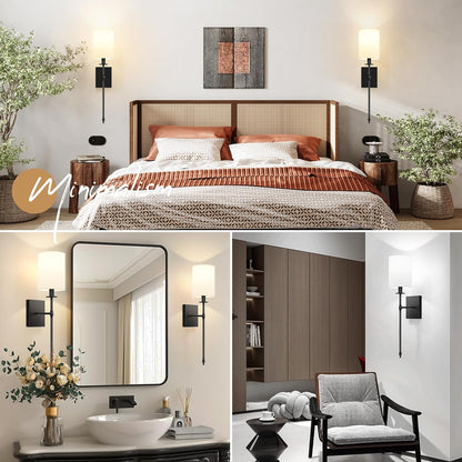 Upgraded Battery Operated Wall Sconces Set of Two 8