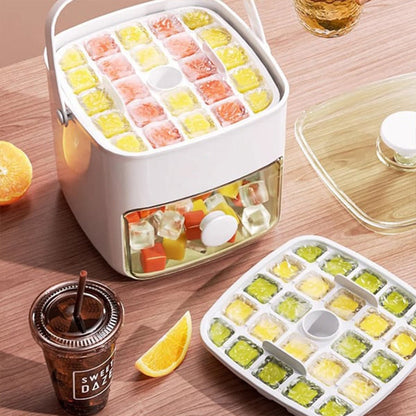 Luxora 2-Stage Push In Ice Cube Tray for Easy Ice Making
