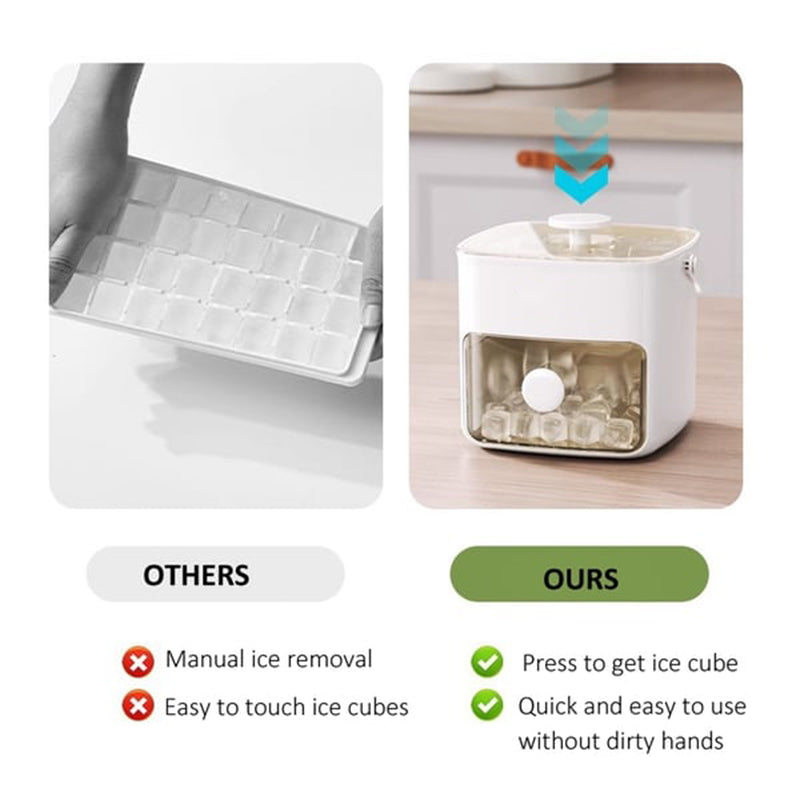 Luxora 2-Stage Push In Ice Cube Tray for Easy Ice Making