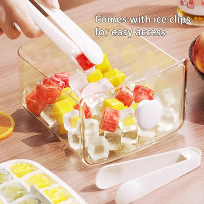 Luxora 2-Stage Push In Ice Cube Tray for Easy Ice Making