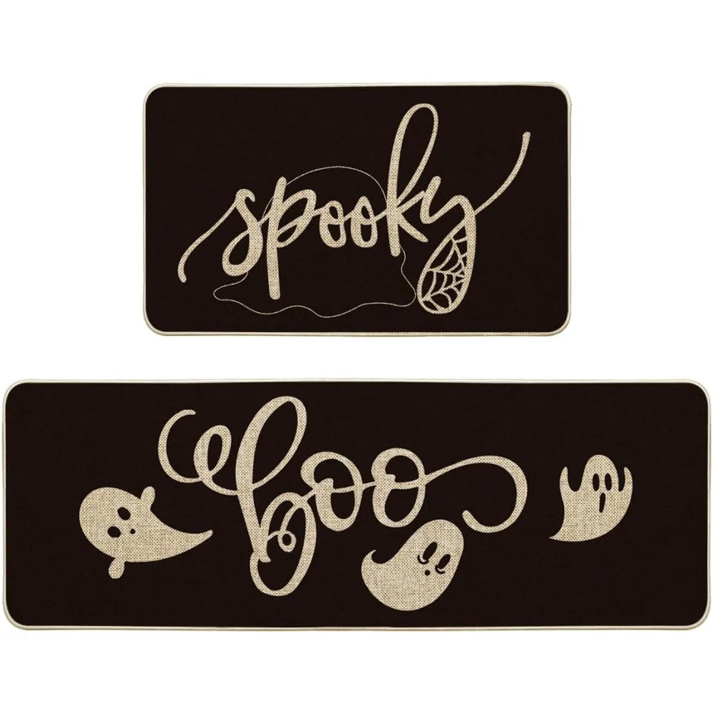 VIKAMA 2pc Halloween Kitchen Floor Mat Festive Atmosphere Corridor Non-Slip Strip Carpet Indoor And Outdoor Entrance Door Mat 6