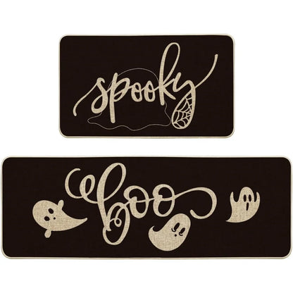 VIKAMA 2pc Halloween Kitchen Floor Mat Festive Atmosphere Corridor Non-Slip Strip Carpet Indoor And Outdoor Entrance Door Mat 6